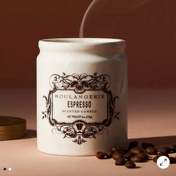 Anthropologie Boulangerie Espresso Jar Candle